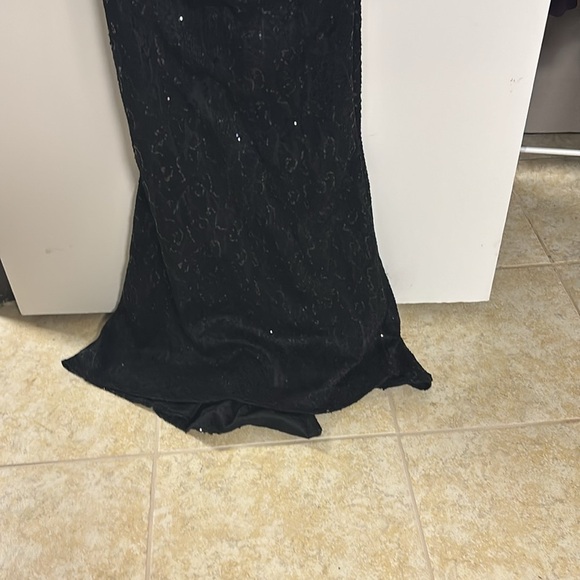Talbot Runhof Sequin Modest Rushed Formal Maxi Dress - Picture 4 of 11